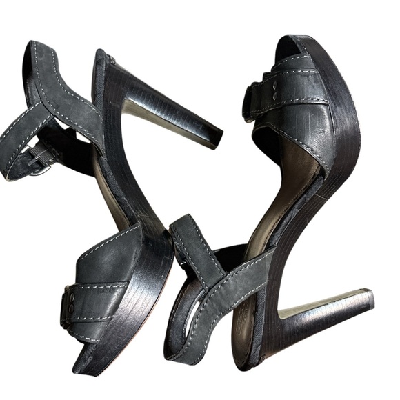 Coach Black Strappy Heels - Picture 4 of 11
